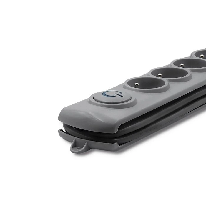 Πολύπριζο Ασφαλείας Qoltec Quick Switch 4 Sockets 1,5m Gray