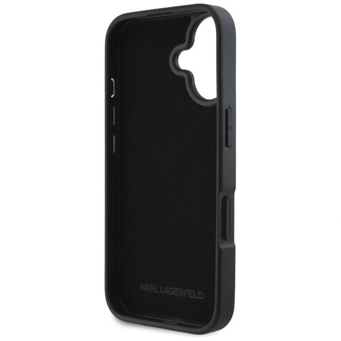 Karl Lagerfeld HC Grained PU Cardslot Metal Elong Apple iPhone 16 black