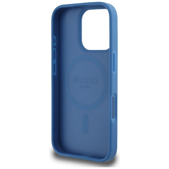 Guess 4G Circle Classic Logo MagSafe Apple iPhone 16 Pro blue