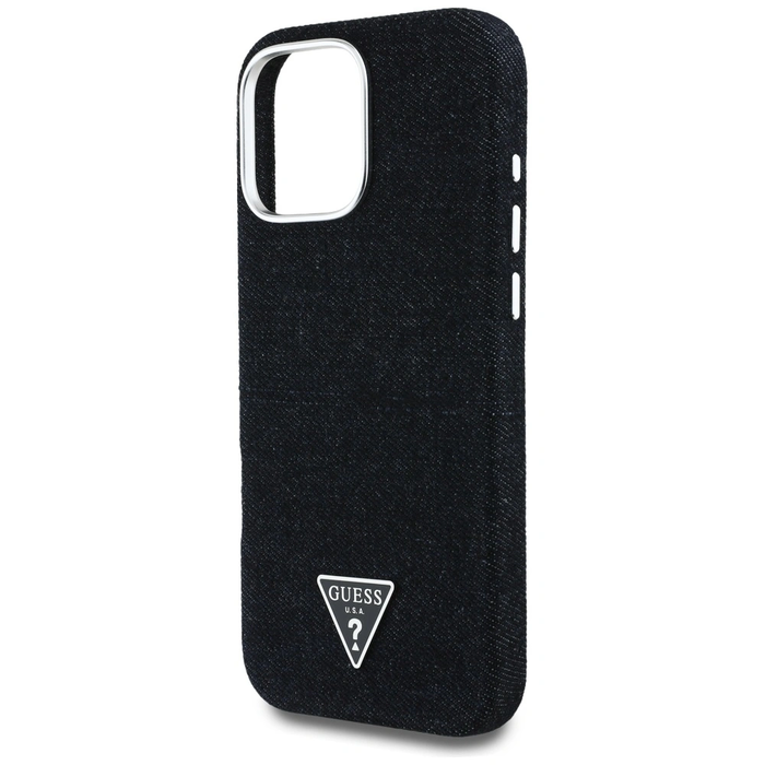 Guess Denim Triangle Logo MagSafe Apple iPhone 16 Pro black