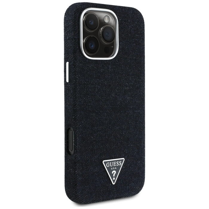 Guess Denim Triangle Logo MagSafe Apple iPhone 16 Pro Max black