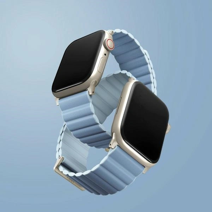 UNIQ Revix Premium Apple WatchSeries 1/2/3/4/5/6/7/8/9/SE/SE2 38/40/41mm Edition Reversible Magnetic Leather arctic-soft blue
