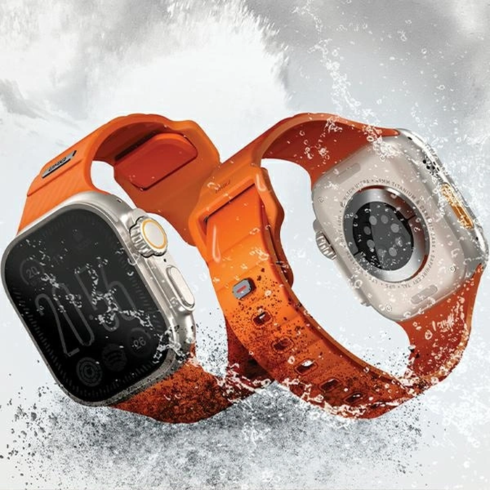 UNIQ Stride Apple Watch Series1/2/3/4/5/6/7/8/9/SE/SE2 38/40/41mm FKM Rubber Strap pale khaki