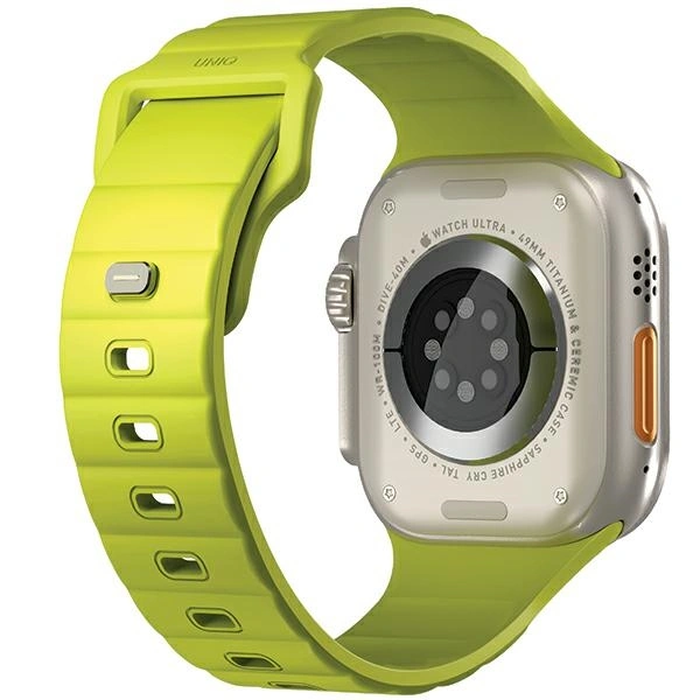 UNIQ Stride Apple Watch Series1/2/3/4/5/6/7/8/9/SE/SE2/Ultra/Ultra 2 42/44/45/49mm FKM Rubber Strap lime green