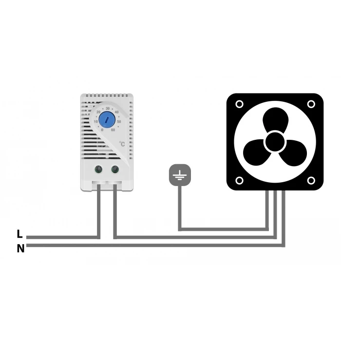 Θερμοστάτης Delock με ανοιχτή επαφή 66823, για ράγα DIN 35mm