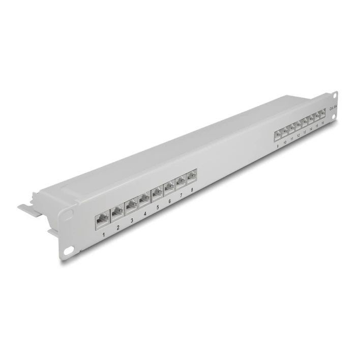 Patch Panel Delock 66877 για καμπίνα δικτύου 19"/1U, 16x ports, γκρι