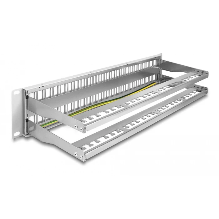Αξεσουάρ Δικτύου Delock Keystone Patch Panel 66879, 19"/2U, 48x ports, γκρι