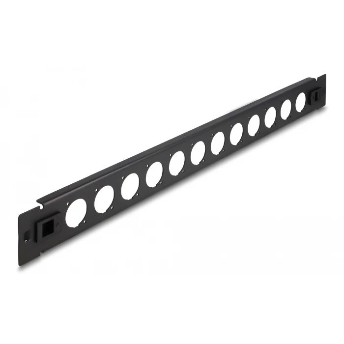Αξεσουάρ Rack Delock D-Type Patch Panel 66900, 19"/1U, 12x ports, μαύρο