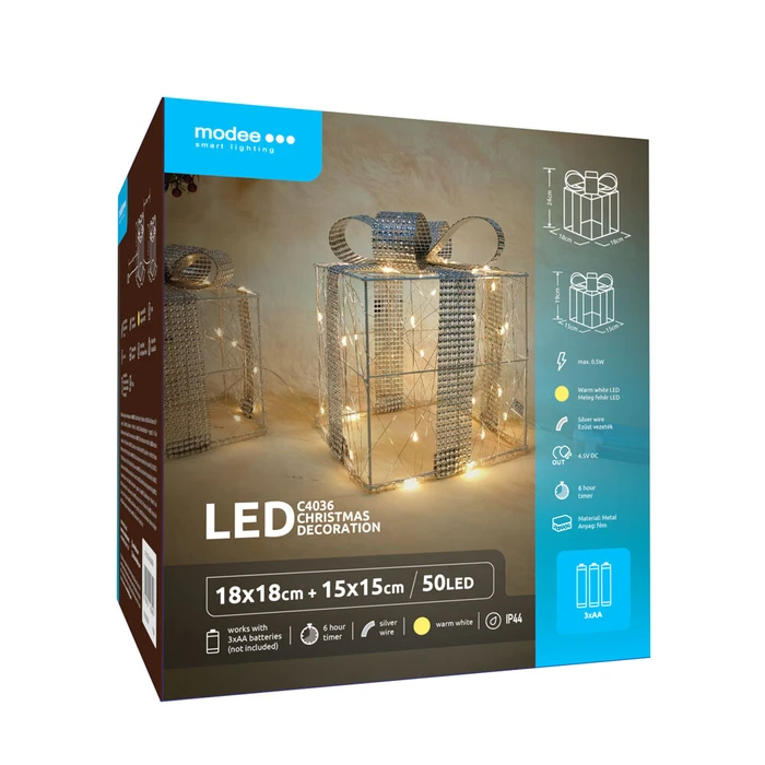 Modee Χριστουγεννιάτικη διακόσμηση LED με μπαταρία C4036 (50 LED) Ζεστό λευκό