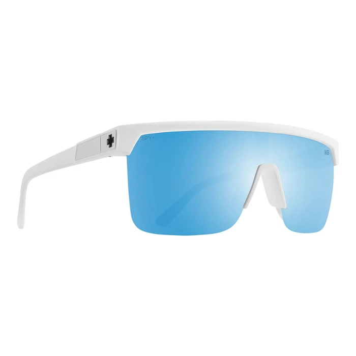Spy Flynn Unisex Sunglasses (Flynn 5050) – White Acetate Frame, Brown Polarized Lenses, Category 3 UV Protection