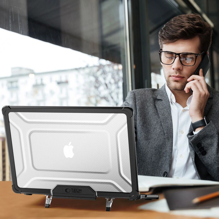 Case Tech-Protect Smartshell Pro Apple MacBook Air 13” (M2/M3/M4/M5) 2023-2025 Black/clear