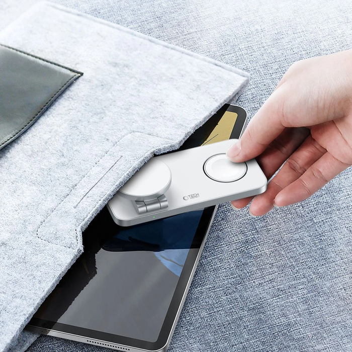 Wireless charger 3w1 Tech-Protect QI15W-A47 3in1 Magnetic MagSafe Wireless Charger White