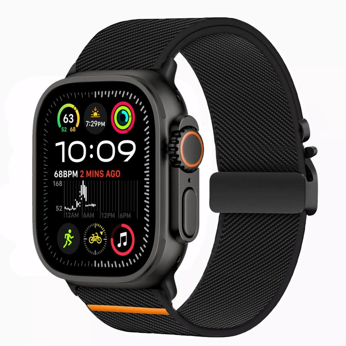 Belt Tech-Protect Nylon Clasp Apple Watch 6 / 7 / 8 / 9 / 10 / SE / Ultra 1 / 2 44/45/46/49mm Black