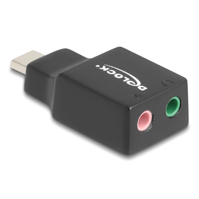 Εξωτερική Κάρτα Ήχου Delock 67128, 2X 3.5Mm, USB-C Σύνδεση, Μαύρη