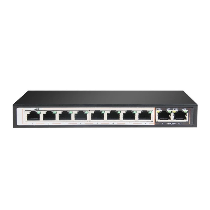 Network Switch Extralink Perses 8x Ex-Sg1008pe 10/100/1000m Tx Poe At/Af, 2x Ge Sfp Full Gigabit Poe
