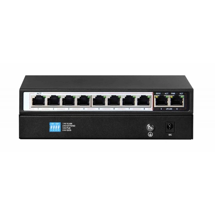 Network Switch Extralink Perses 8x Ex-Sg1008pe 10/100/1000m Tx Poe At/Af, 2x Ge Sfp Full Gigabit Poe
