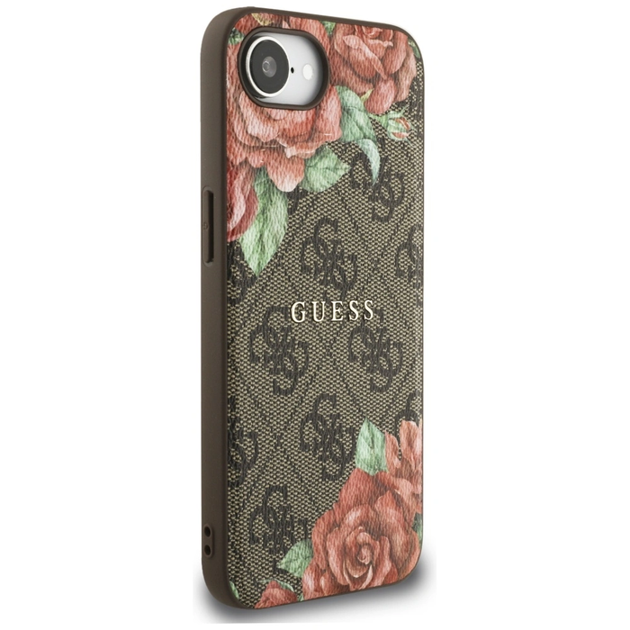 Guess 4G Flowers Print MagSafe Apple iPhone 17e / 16e brown