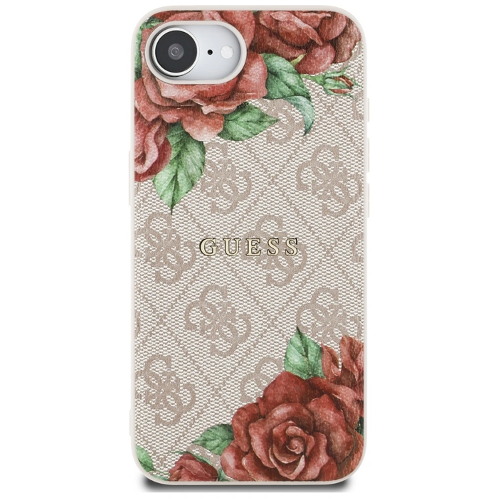 Guess 4G Flowers Print MagSafe Apple iPhone 17e / 16e pink