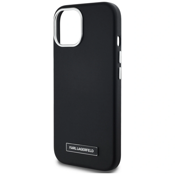 Karl Lagerfeld FW Metal Plate MagSafe Apple iPhone 15 black
