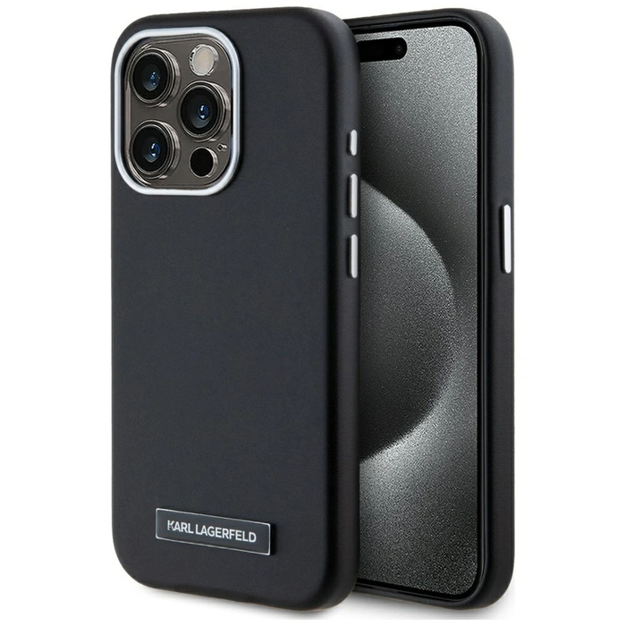 Karl Lagerfeld FW Metal Plate MagSafe Apple iPhone 15 Pro Max black