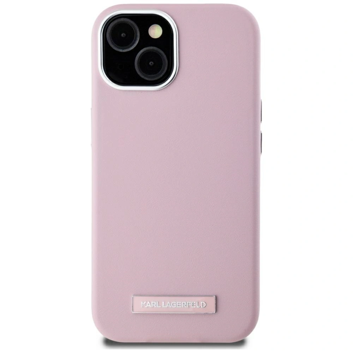 Karl Lagerfeld FW Metal Plate MagSafe Apple iPhone 15 pink