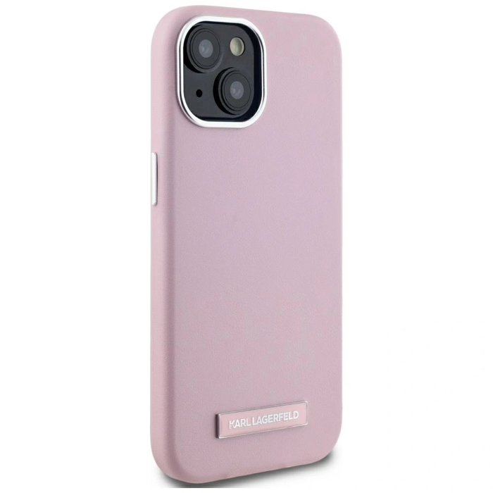 Karl Lagerfeld FW Metal Plate MagSafe Apple iPhone 15 pink
