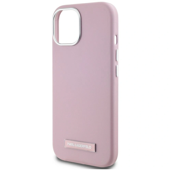 Karl Lagerfeld FW Metal Plate MagSafe Apple iPhone 15 pink