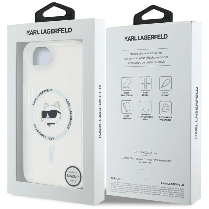 Karl Lagerfeld IML Metal Choupette Head MagSafe Apple iPhone 17e / 16e white