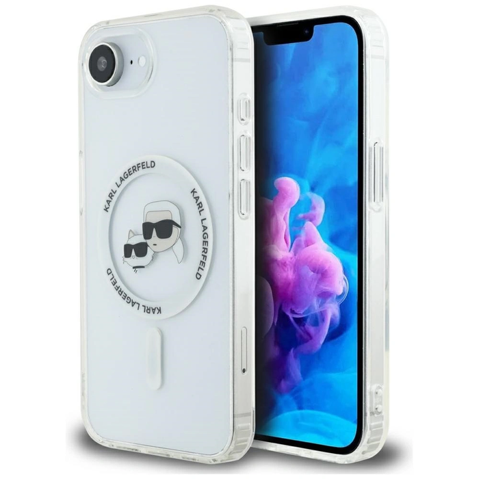 Karl Lagerfeld IML Metal Karl & Choupette Heads MagSafe Apple iPhone 17e / 16e white