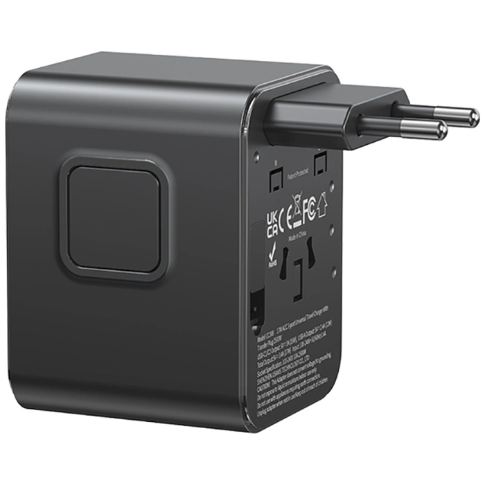 USAMS Travel Adapter CC308 USB-C + USB-A 17W 4in1 US/AU/EU/UK black