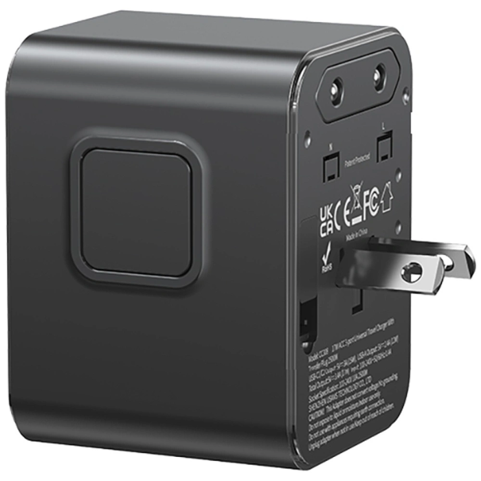 USAMS Travel Adapter CC308 USB-C + USB-A 17W 4in1 US/AU/EU/UK black