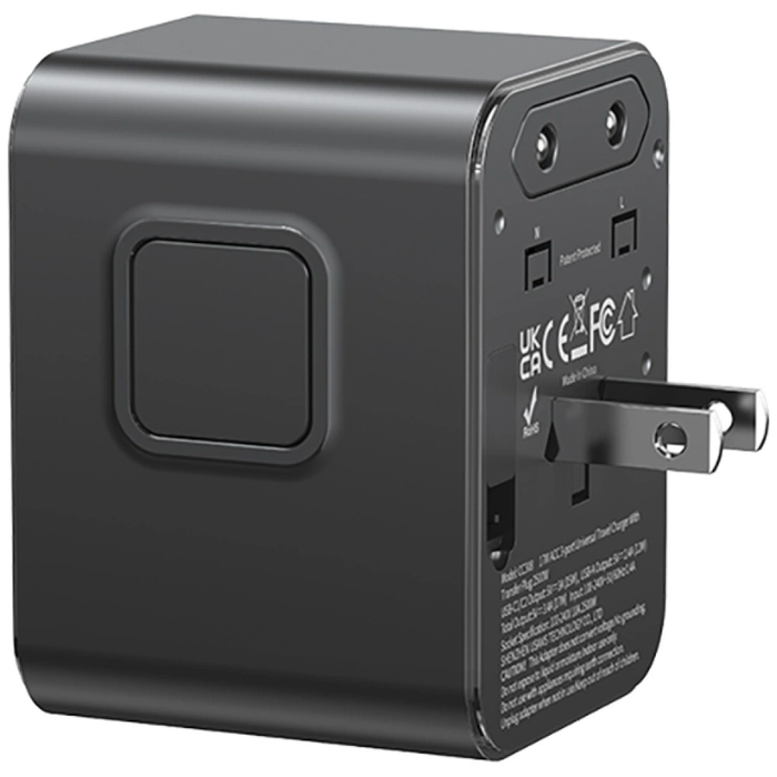 USAMS Travel Adapter CC308 USB-C + USB-A 17W 4in1 US/AU/EU/UK black