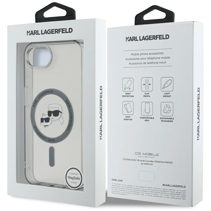 Karl Lagerfeld IML Metal Karl & Choupette Heads MagSafe Apple iPhone 17e / 16e black
