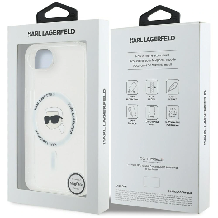 Karl Lagerfeld IML Metal Karl Head MagSafe Apple iPhone 17e / 16e white