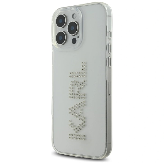 Karl Lagerfeld IML Rhinestones Logo Apple iPhone 16 Pro clear