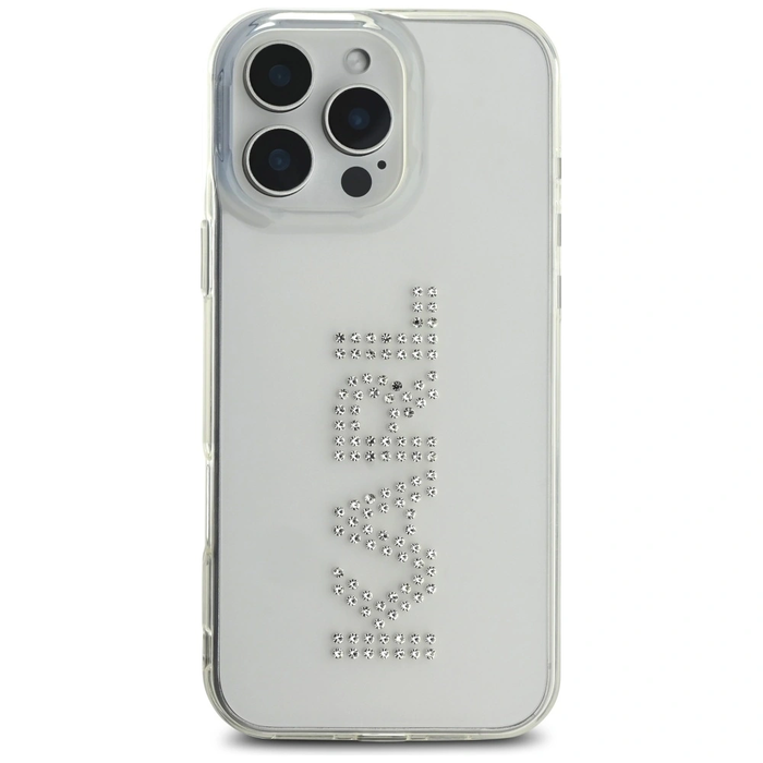 Karl Lagerfeld IML Rhinestones Logo Apple iPhone 16 Pro clear