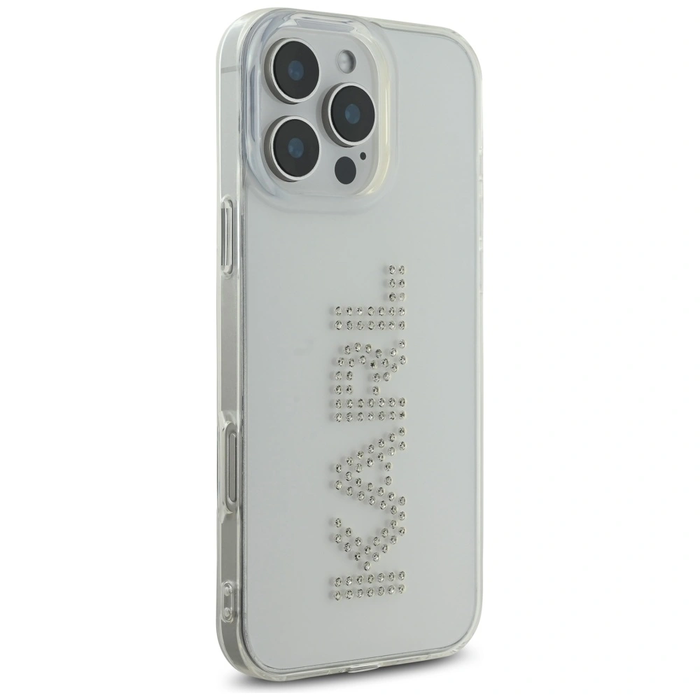 Karl Lagerfeld IML Rhinestones Logo Apple iPhone 16 Pro clear