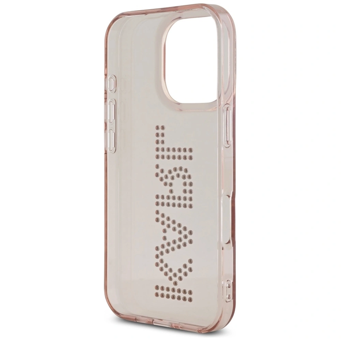 Karl Lagerfeld IML Rhinestones Logo Apple iPhone 16 Pro pink
