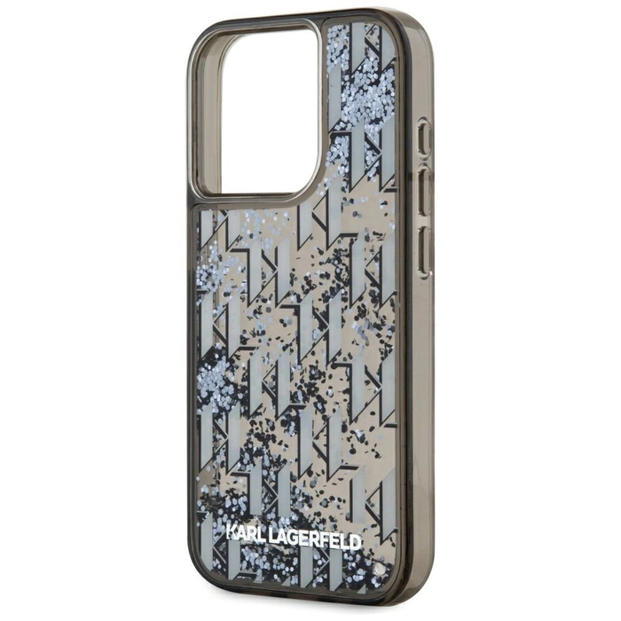 Karl Lagerfeld Liquide Glitter Monogram Gradient Apple iPhone 15 Pro Max black