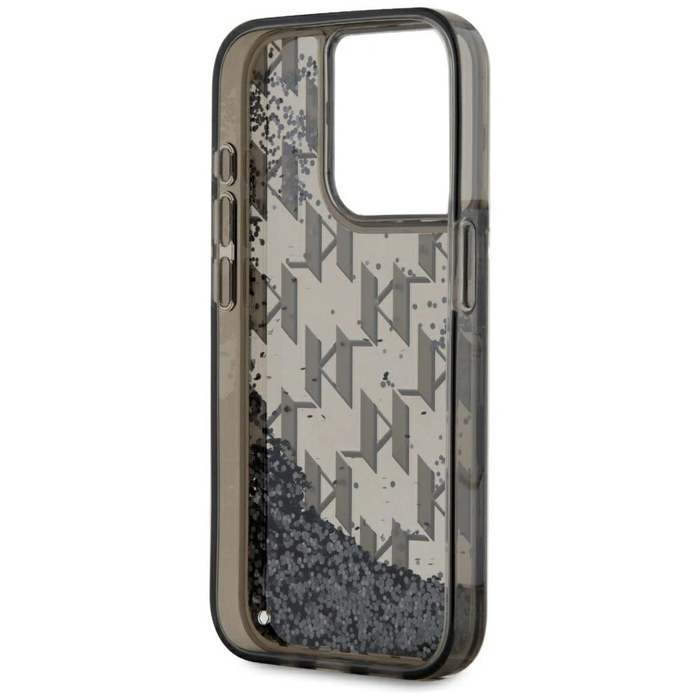 Karl Lagerfeld Liquide Glitter Monogram Gradient Apple iPhone 15 Pro Max black