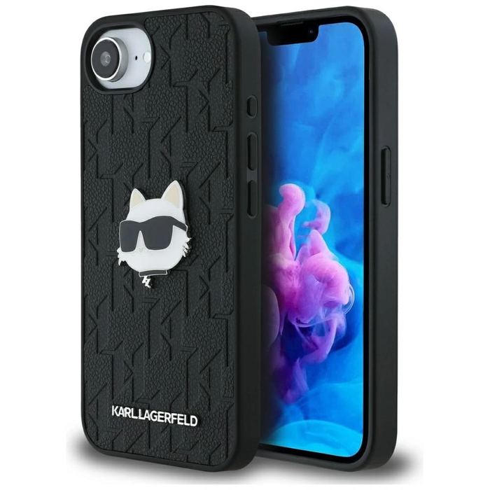 Karl Lagerfeld Monogram Choupette Head Pin Apple iPhone 17e / 16e black