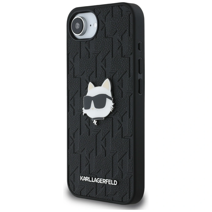 Karl Lagerfeld Monogram Choupette Head Pin Apple iPhone 17e / 16e black