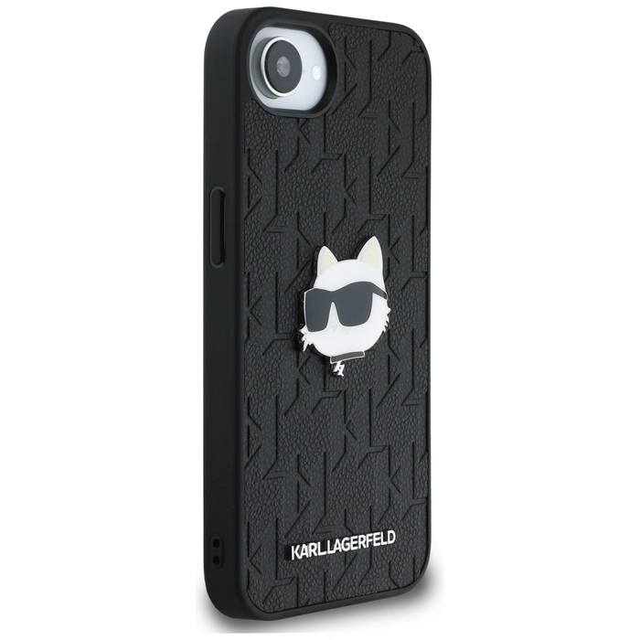 Karl Lagerfeld Monogram Choupette Head Pin Apple iPhone 17e / 16e black