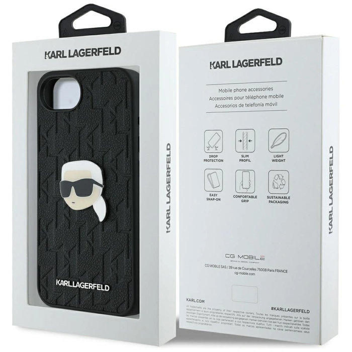 Karl Lagerfeld Monogram Karl Head Pin Apple iPhone 17e / 16e black