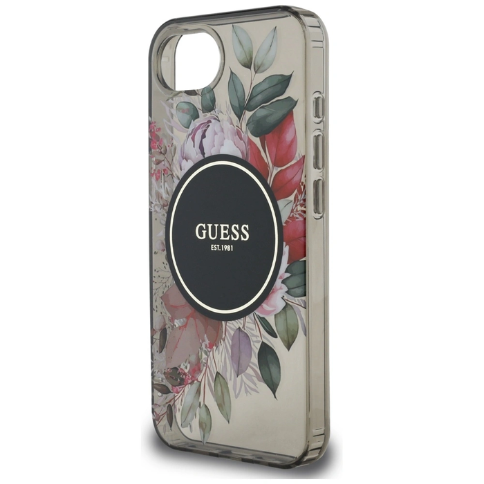 Guess IML Flowers MagSafe Apple iPhone 17e / 16e black