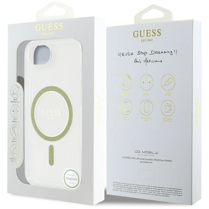 Guess IML Glitter Circle MagSafe Apple iPhone 17e / 16e clear