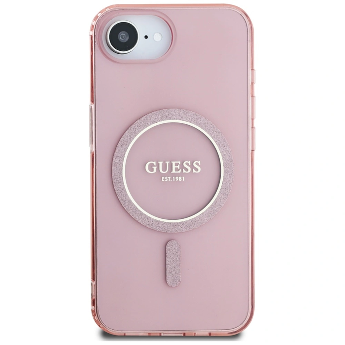 Guess IML Glitter Circle MagSafe Apple iPhone 17e / 16e pink
