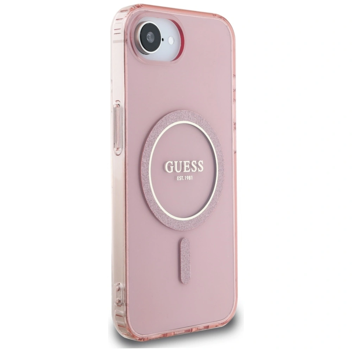 Guess IML Glitter Circle MagSafe Apple iPhone 17e / 16e pink