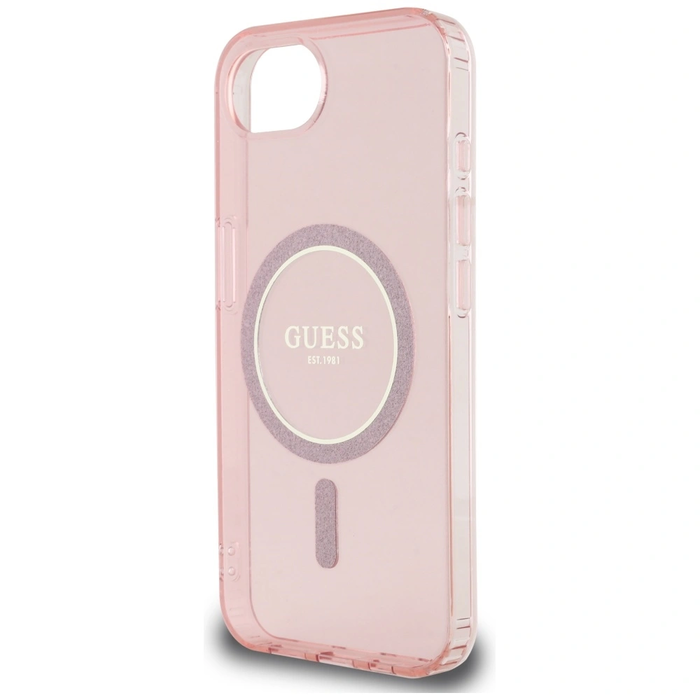 Guess IML Glitter Circle MagSafe Apple iPhone 17e / 16e pink
