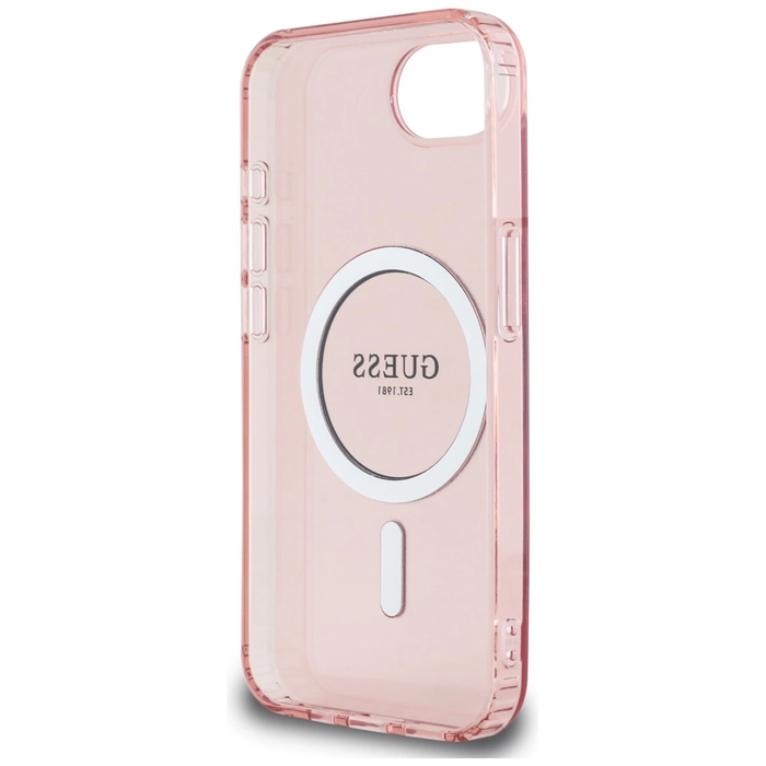 Guess IML Glitter Circle MagSafe Apple iPhone 17e / 16e pink